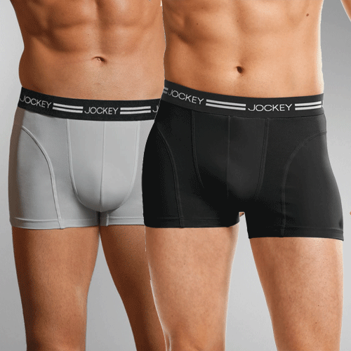 Jockey Sport Microfiber Active Trunks 2 Pack Boxers Trunks Black And Silver Bnib Ebay 